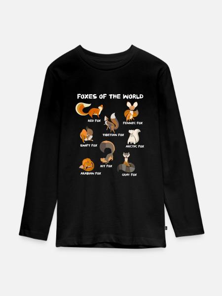 Maailman ketut Söpöt ketut Laji Kettulajit - Premium økologisk langærmet T-shirt til teenagere - sort