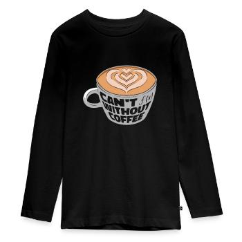 Mathematik Kaffee Mathematik Funktion Kaffee - Teenager Premium Bio Langarmshirt - Schwarz - Vorne - AI Model Kid Female (0cm)