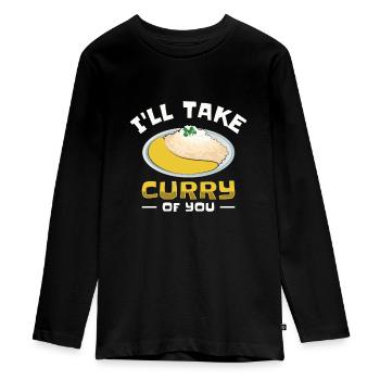 Curry Südasiatische Küche Indisches Essen Foodie - Teenager Premium Bio Langarmshirt - Schwarz - Vorne - AI Model Kid Female (0cm)