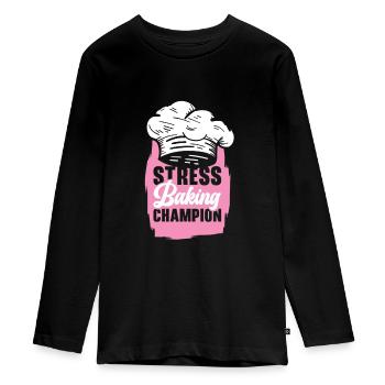 Pastry Chef Baking Champion Baked Goods Pastries - Teenager Premium Organic Long Sleeve Shirt - black - Front - AI Model Kid Female (0cm)