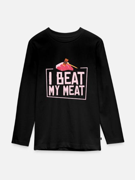 Chefkoch Kulinarisch Fleischliebhaber Kochen - Teenager Premium Bio Langarmshirt - Schwarz