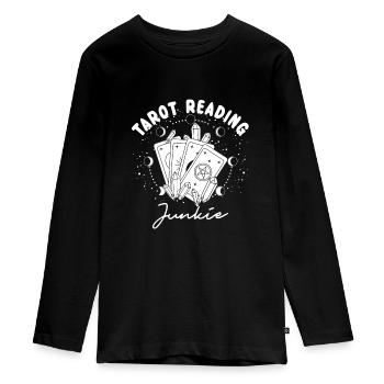 Divination Tarot Reading Junkie Fortune Telling - Teenager Premium Organic Long Sleeve Shirt - black - Front - AI Model Kid Female (0cm)