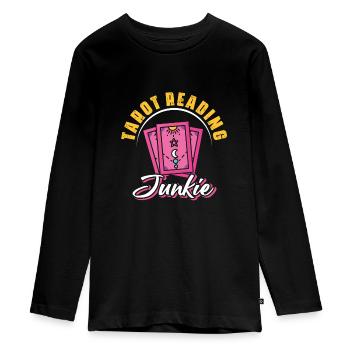 Divination Tarot Reading Junkie Fortune Telling - Teenager Premium Organic Long Sleeve Shirt - black - Front - AI Model Kid Female (0cm)