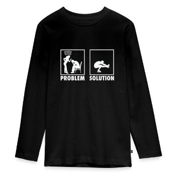 Figure Skating Figure Skaters Statement Problem - Teenager Premium Bio Langarmshirt - Schwarz - Vorne - AI Model Kid Female (0cm)