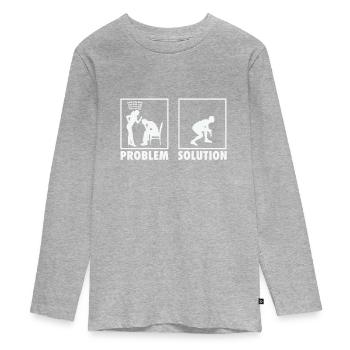 Wrestling Wrestlers Statement Problem Solution. - T-shirt manches longues Premium Ado - gris chiné - Devant