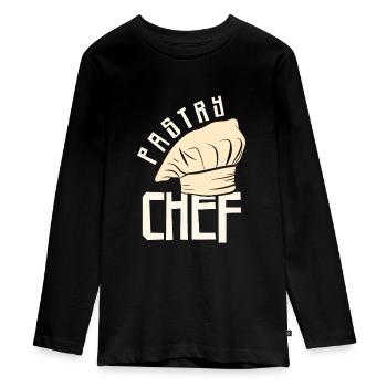 Pastry Chef Skull Baking Pastry Baked Goods - Teenager Premium Organic Long Sleeve Shirt - black - Front - AI Model Kid Female (0cm)