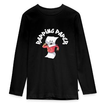 Musik Rappen Musiker Rapper Papier Lieder - Teenager Premium Bio Langarmshirt - Schwarz - Vorne - AI Model Kid Female (0cm)