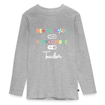 Retour à l’école Mode école enseignante sur l’éducation - T-shirt manches longues Premium Ado - gris chiné - Devant