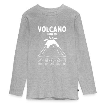 Volcano How To Geology Geologist Mineralogy - Teenager Premium Organic Long Sleeve Shirt - heather grey - Front