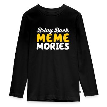 Social Media Bring Back Meme Memories - Teenager Premium Organic Long Sleeve Shirt - black - Front - AI Model Kid Female (0cm)