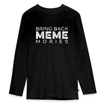 Social Media Bring Back Meme Memories - Teenager Premium Organic Long Sleeve Shirt - black - Front - AI Model Kid Female (0cm)