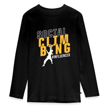 Social Media Influencer Social Climbing Meme - Teenager Premium Bio Langarmshirt - Schwarz - Vorne - AI Model Kid Female (0cm)