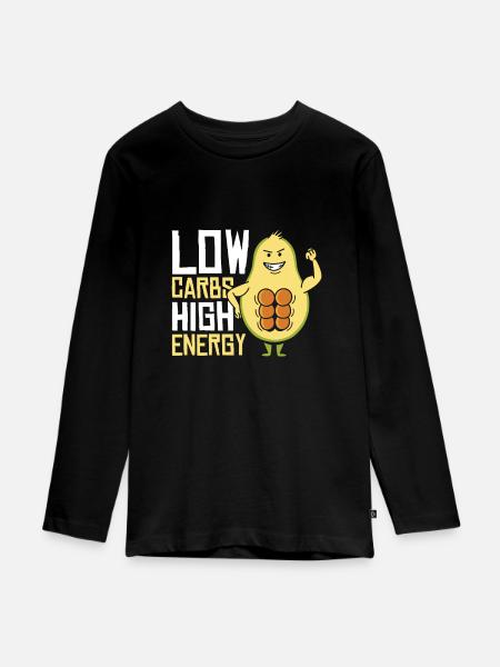 Keto-Diätassistent Low Carb Lebensmittel - Teenager Premium Bio Langarmshirt - Schwarz