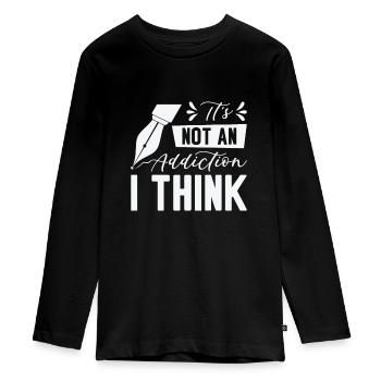 Fountain Pen Writing Pen Addiction Artist - Teenager Premium Organic Long Sleeve Shirt - black - Front - AI Model Kid Female (0cm)