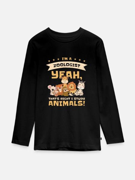 Zoologe Wildtiere Natur Studieren Zootiere - Teenager Premium Bio Langarmshirt - Schwarz