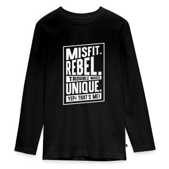 Positivität Außenseiter Dichter Poesie - Teenager Premium Bio Langarmshirt - Schwarz - Vorne - AI Model Kid Female (0cm)