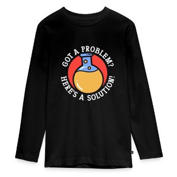 Problem Solution Scientific Solving Science - Teenager Premium Organic Long Sleeve Shirt - black - Front - AI Model Kid Female (0cm)