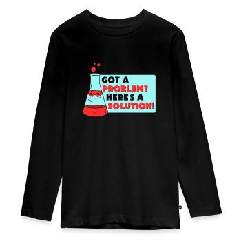 Problem Solution Scientific Solving Science - Teenager Premium Organic Long Sleeve Shirt - black - Front - AI Model Kid Female (0cm)
