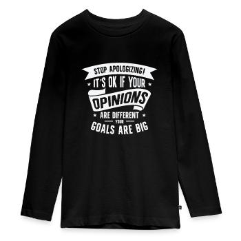 Positivität Außenseiter Dichter Poesie Ziele - Teenager Premium Bio Langarmshirt - Schwarz - Vorne - AI Model Kid Female (0cm)