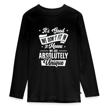 Positivität Außenseiter Dichter Poesie - Teenager Premium Bio Langarmshirt - Schwarz - Vorne - AI Model Kid Female (0cm)