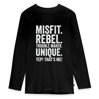 Positivität Außenseiter Dichter Poesie - Teenager Premium Bio Langarmshirt - Schwarz - Vorne - AI Model Kid Female (0cm)