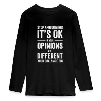 Positivität Außenseiter Dichter Poesie Ziele - Teenager Premium Bio Langarmshirt - Schwarz - Vorne - AI Model Kid Female (0cm)
