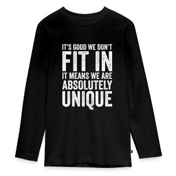 Positivität Außenseiter Dichter Poesie - Teenager Premium Bio Langarmshirt - Schwarz - Vorne - AI Model Kid Female (0cm)