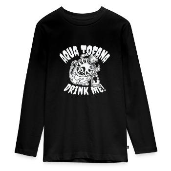 Aqua Tofana Drinking Mystery Fan Potion Drink - Teenager Premium Organic Long Sleeve Shirt - black - Front - AI Model Kid Female (0cm)