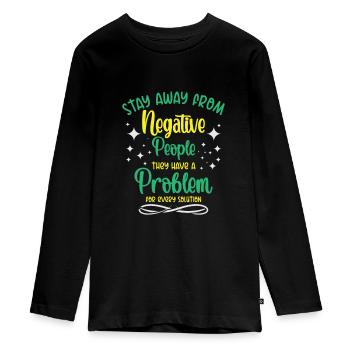 Problem Solution Critical Thinkers Positive - Teenager Premium Organic Long Sleeve Shirt - black - Front - AI Model Kid Female (0cm)