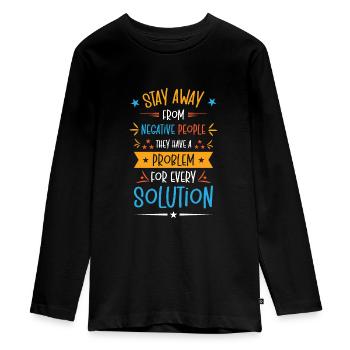 Problem Solution Critical Thinkers Positive - Teenager Premium Organic Long Sleeve Shirt - black - Front - AI Model Kid Female (0cm)