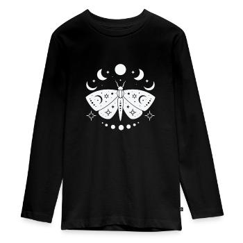Himmlischer Schmetterling Mystischer - Teenager Premium Bio Langarmshirt - Schwarz - Vorne - AI Model Kid Female (0cm)