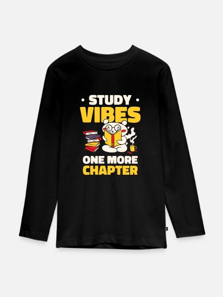 Studieren Studentisches Lernen Bärenliebhaber - Teenager Premium Bio Langarmshirt - Schwarz