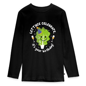 Veganer Salat Geburtstag Gruß Natal Day - Teenager Premium Bio Langarmshirt - Schwarz - Vorne - AI Model Kid Female (0cm)