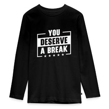 Serenity Employee Relaxing Inspirational Break - Teenager Premium Organic Long Sleeve Shirt - black - Front - AI Model Kid Female (0cm)