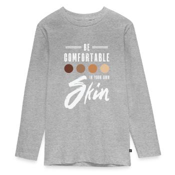 Encouraging Positivity Inspirational Motivator - Teenager Premium Organic Long Sleeve Shirt - heather grey - Front