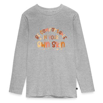 Encouraging Positivity Inspirational Motivator - Teenager Premium Organic Long Sleeve Shirt - heather grey - Front