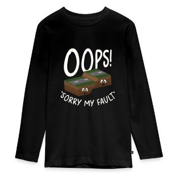 Erdbeben Verwerfung Boden schütteln Humorvolles - Teenager Premium Bio Langarmshirt - Schwarz - Vorne - AI Model Kid Female (0cm)