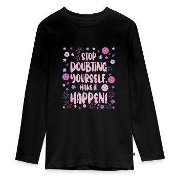 Test Day Flower Testing Exam for Teachers and - Teenager Premium Organic Long Sleeve Shirt - black - Front - AI Model Kid Female (0cm)