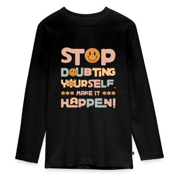 Test Day Flower Testing Exam for Teachers and - Teenager Premium Organic Long Sleeve Shirt - black - Front - AI Model Kid Female (0cm)