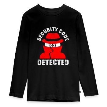 Network And Computer Security Hard Disc Detective - Teenager Premium Organic Long Sleeve Shirt - black - Front - AI Model Kid Female (0cm)