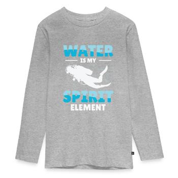 Snorkeling Water Sports Spirit Element - Teenager Premium Organic Long Sleeve Shirt - heather grey - Front