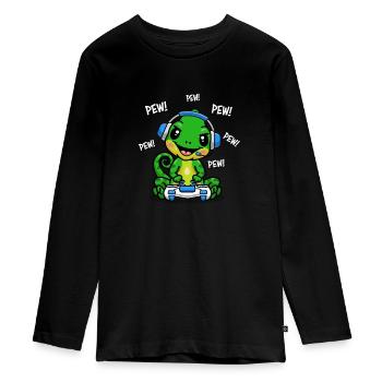 Caméléon - T-shirt manches longues Premium Ado - noir - Devant - AI Model Kid Female (0cm)