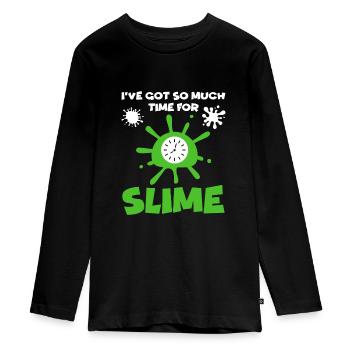 Slime Time Dripping Slime Drip Gear Slime Maker - Teenager Premium Organic Long Sleeve Shirt - black - Front - AI Model Kid Female (0cm)
