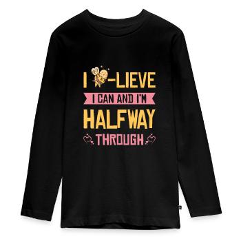 Test Day Bee Testing Shirts for Test Takers Bee - Teenager Premium Organic Long Sleeve Shirt - black - Front - AI Model Kid Female (0cm)