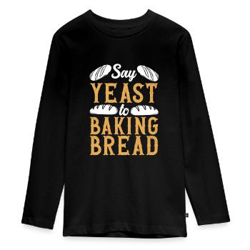 Bäcker Hefe Shirt Laib Brot Bäckerei Konditorei - Teenager Premium Bio Langarmshirt - Schwarz - Vorne - AI Model Kid Female (0cm)