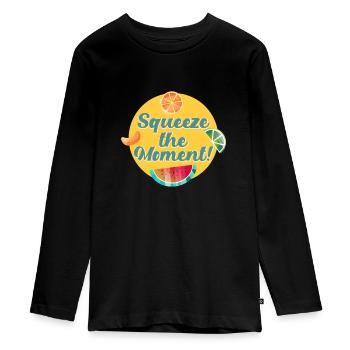 Vacances de Noël fruitées Saison hivernale saine - T-shirt manches longues Premium Ado - noir - Devant - AI Model Kid Female (0cm)