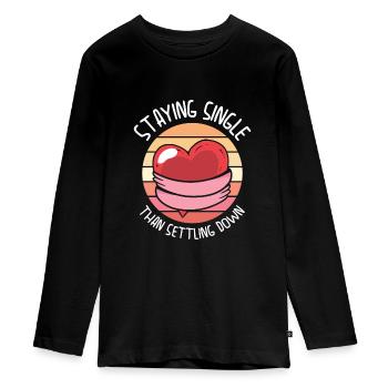 Single Vintage Fan Single Zitate Retro Single - Teenager Premium Bio Langarmshirt - Schwarz - Vorne - AI Model Kid Female (0cm)