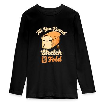 Brotbacken Nette Knete Bäckerei Konditorei - Teenager Premium Bio Langarmshirt - Schwarz - Vorne - AI Model Kid Female (0cm)