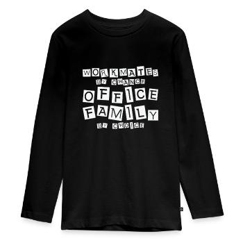 Workmate Office Family Friends Colleague Workplace - Teenager Premium Organic Long Sleeve Shirt - black - Front - AI Model Kid Female (0cm)