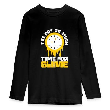 Slime Time Dripping Slime Drip Gear Slime Maker - Teenager Premium Organic Long Sleeve Shirt - black - Front - AI Model Kid Female (0cm)